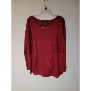 Design 365 Red Sequined Women's Sweater Size Large